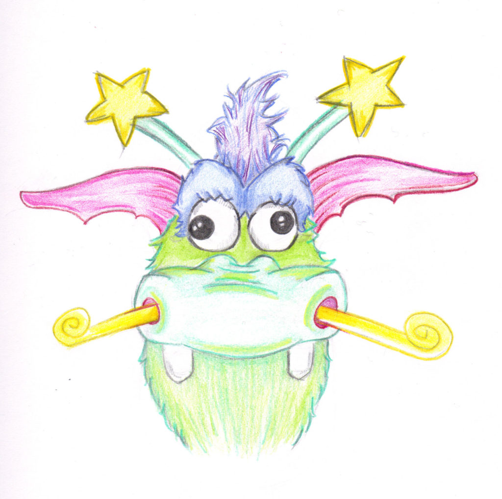 Stuff the Magic Dragon. The Orlando Magic's mascot. Drawn and colored in pencil.