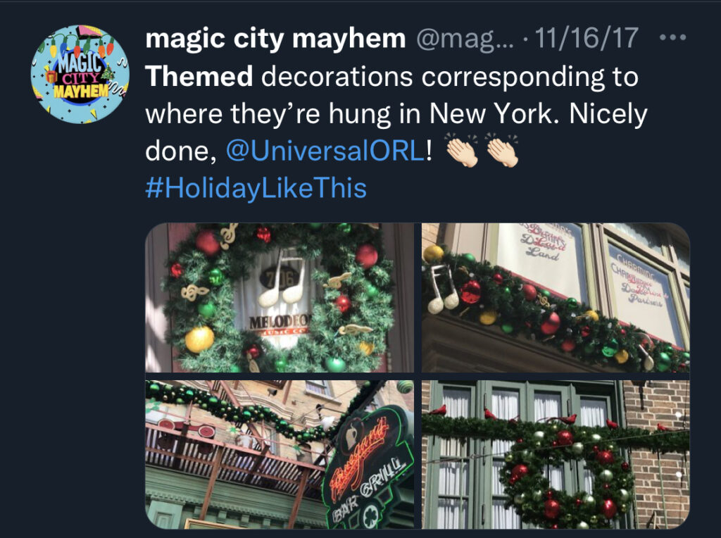 Mikey tweets about Universal Easter eggs in the holiday decorations
