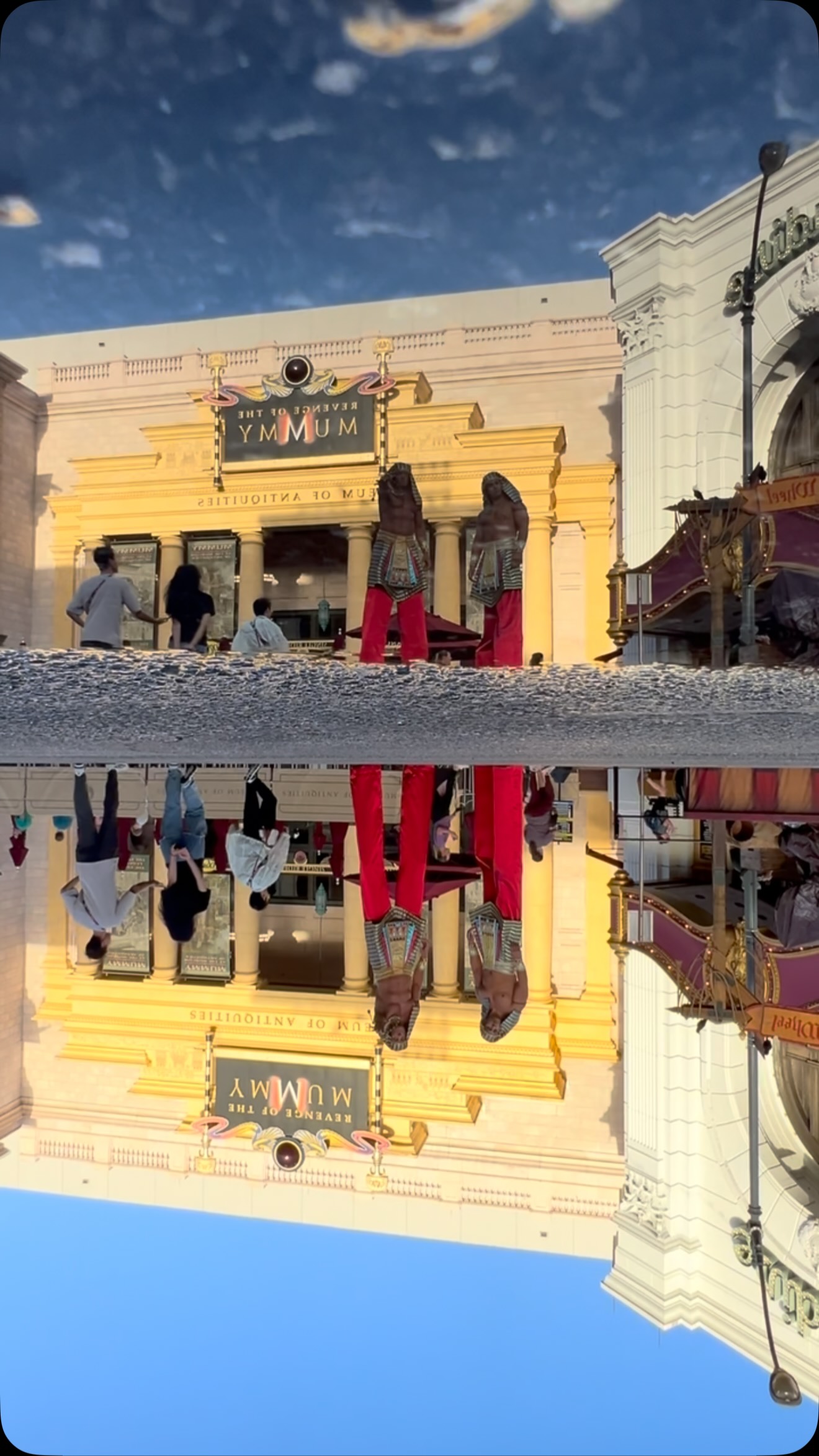 What I’ve got’s full stock of thoughts and dreams that scatter… #universalorlando #reflection #puddle