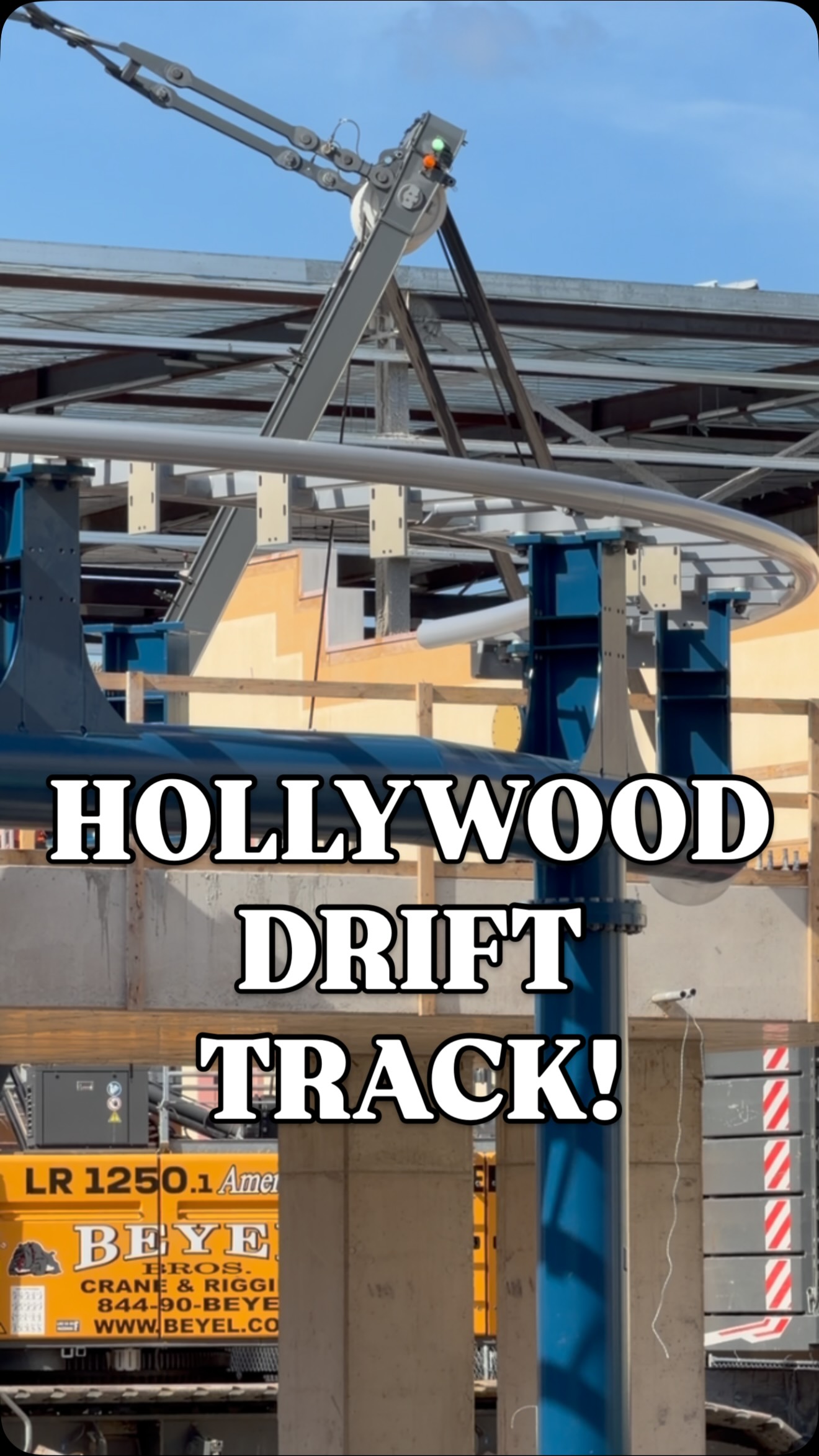 The first pieces of Hollywood Drift roller coaster track have been installed on supports! Now we’re movin’…
@universalorlando @universalcreativeofficial #hollywooddrift #universalorlando #rollercoaster